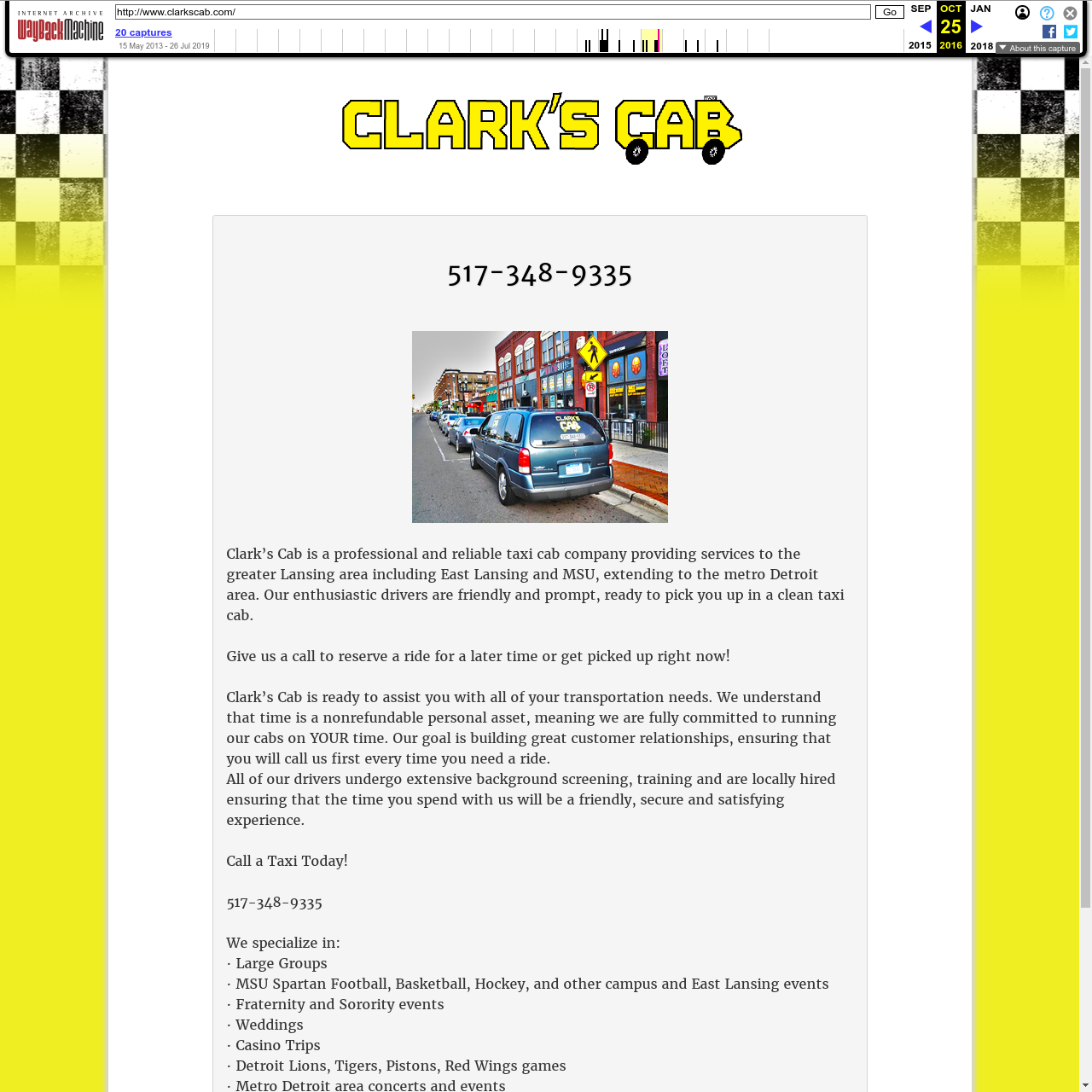 Clarks Cab site (archived)