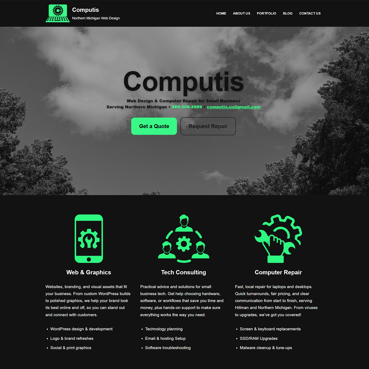 Computis website — current redesign