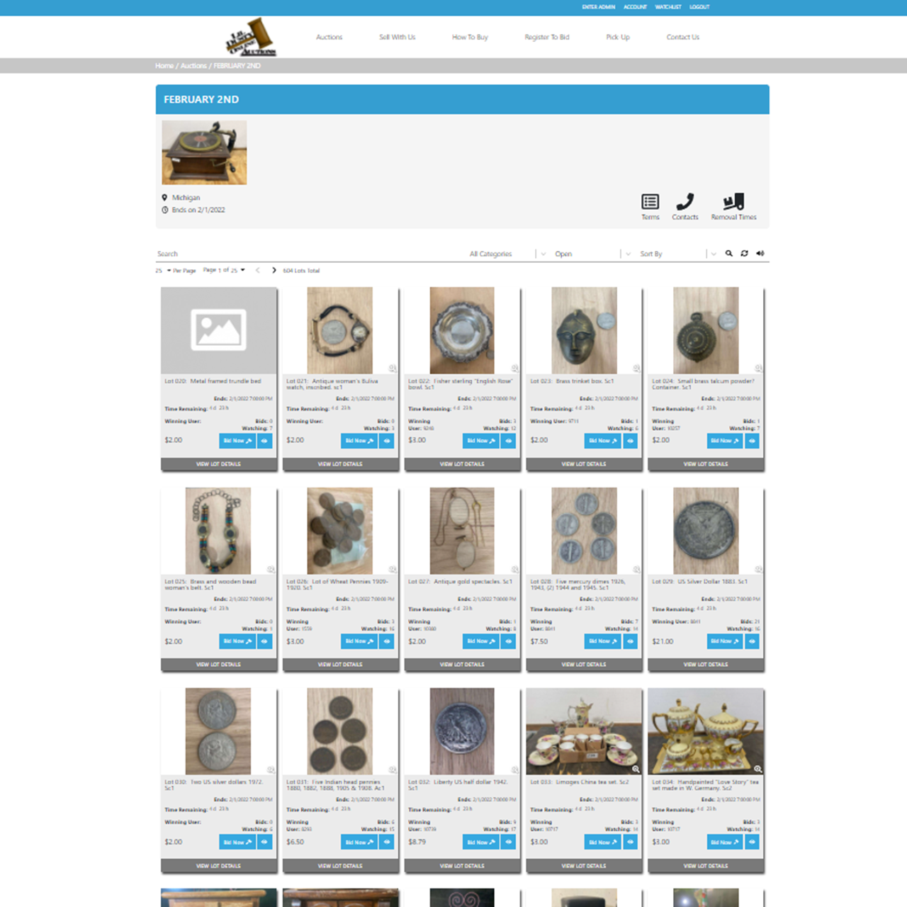 Lil Dusty Auctions website